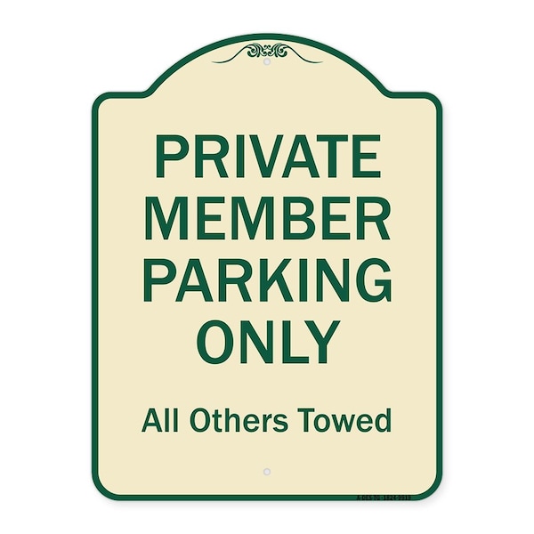 Designer Series-Private Member Parking Only All Others Towed, 24" x 18", TG-1824-9919